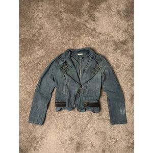 Vintage women's denim Jacket 36 Points 5 Skull Y2K Streetwear Japanes Style Sz L